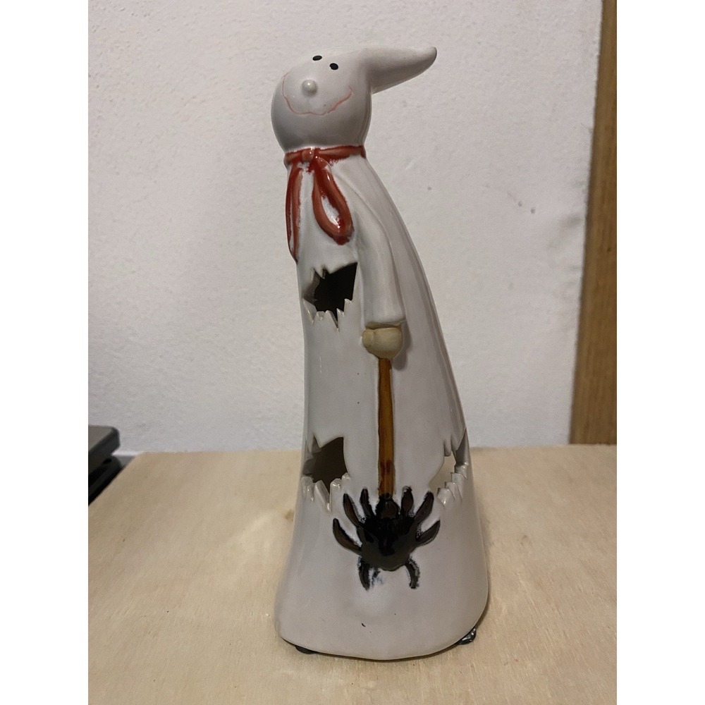 TII Collections Ceramic GHOST Tealight Holder Halloween Decoration Approx 6" T